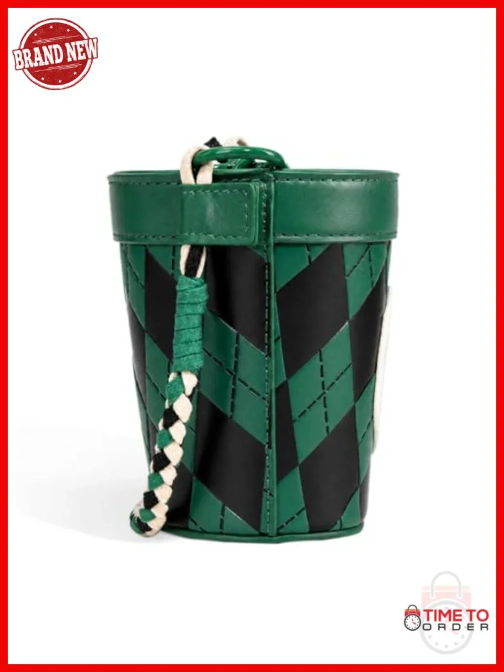 Mini Drawstring Bucket Crossbody Bag with Soccer Patch